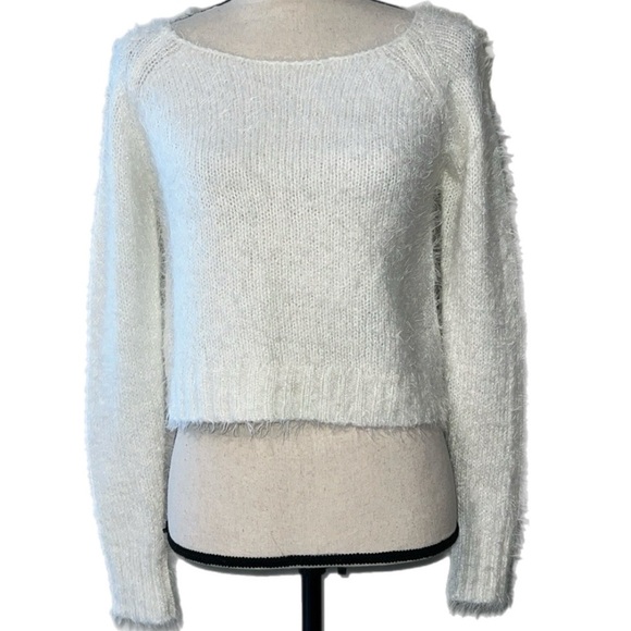 DECREE small snowdrift sweater super soft sparkly long sleeve cropped length NwT - Picture 1 of 10